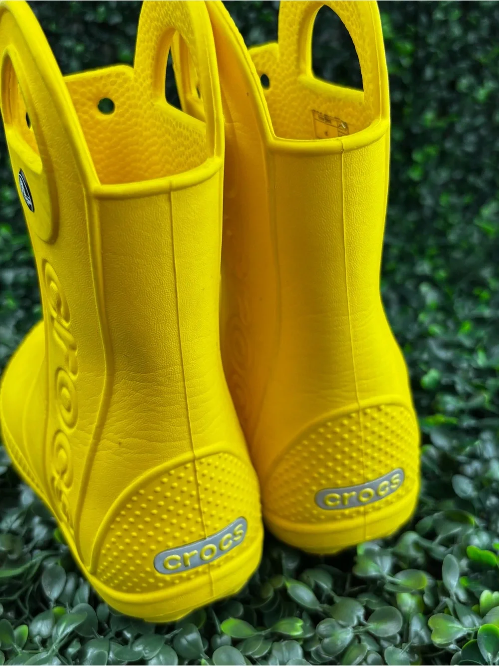 CROCS Kids Yellow Pull-On Waterproof Rain Boots